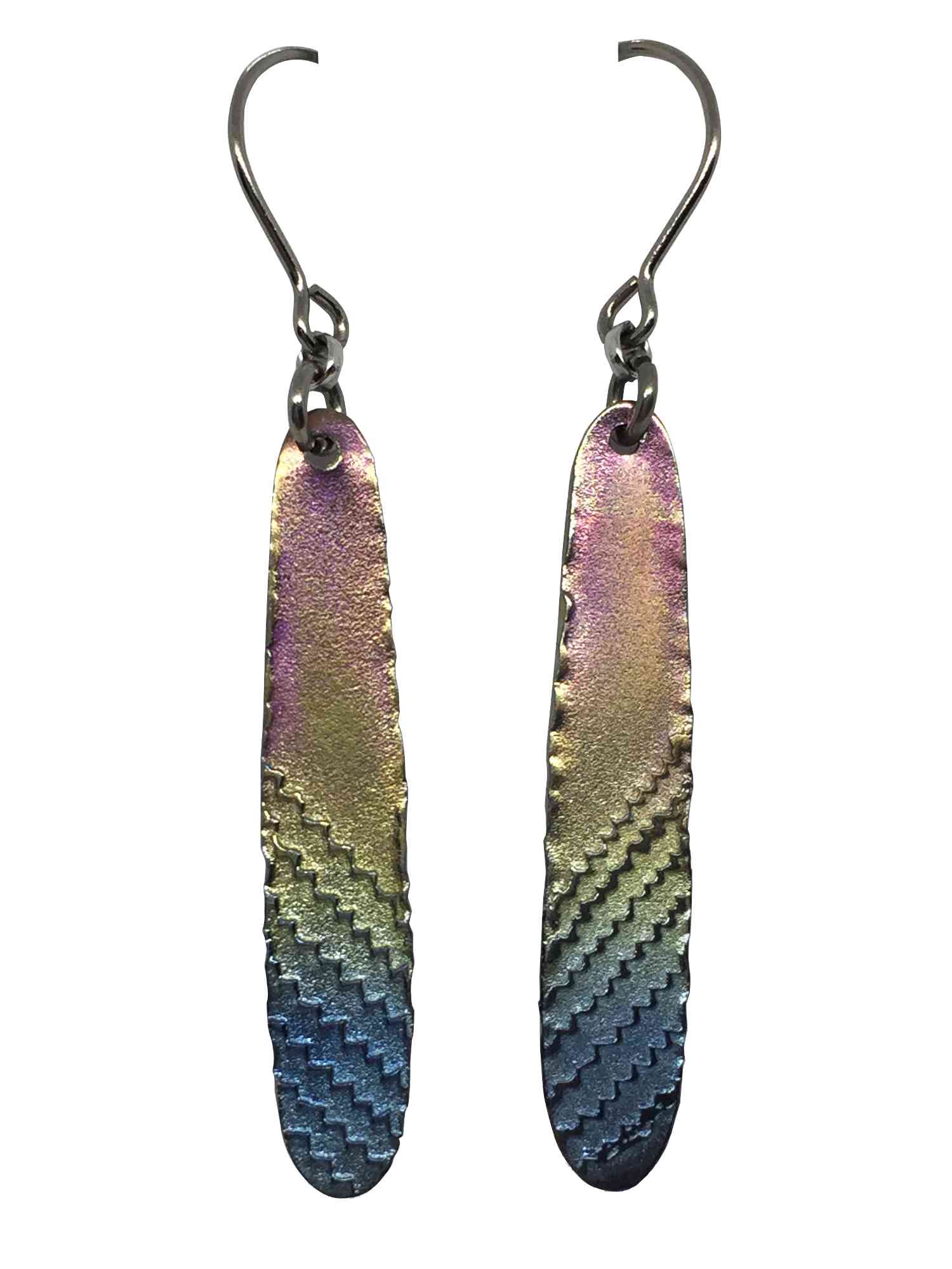 titanium earrings feather 1